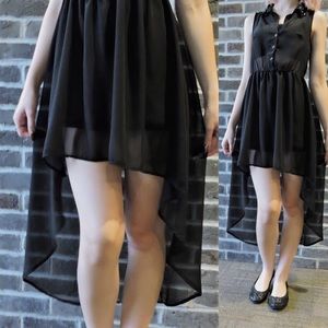 Black high low dress